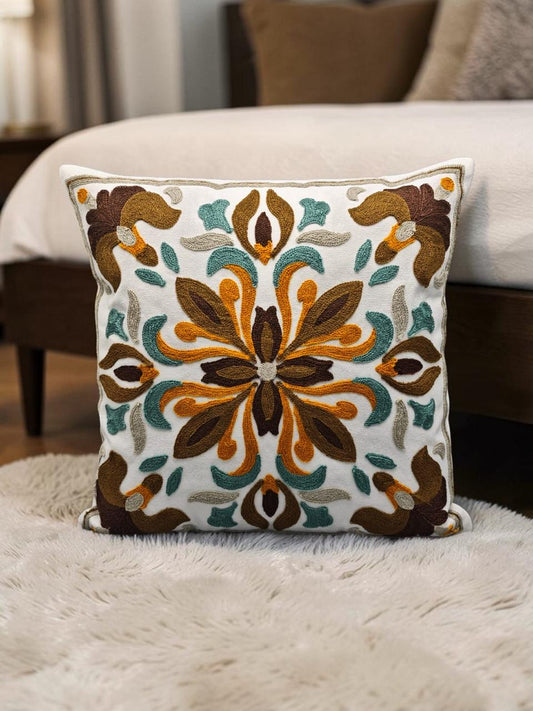 Heavy Embroidery 16x16 Hand-Made Cushion