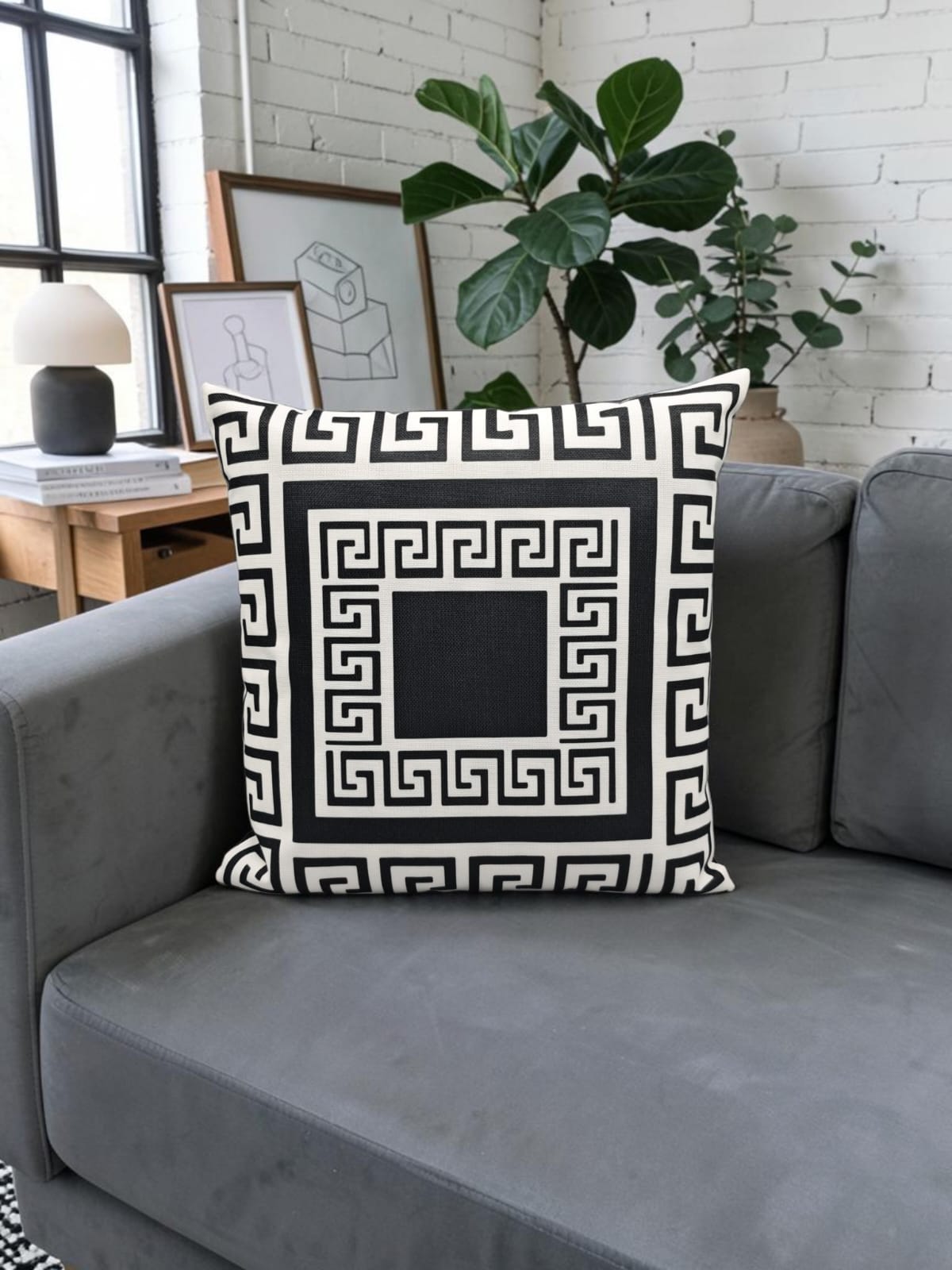 Printed Juut Black White Series Cushion