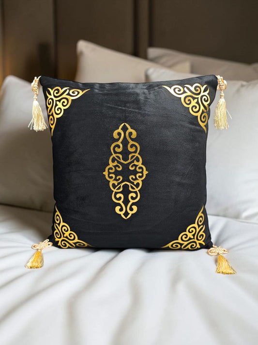 Italian Velvet Motive Corner Tussel Cushion
