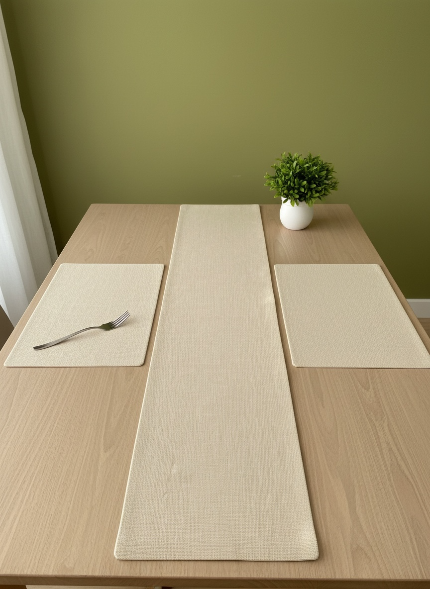 Imported Leather Rubber Dining Set ( 1 Runner & Mats )