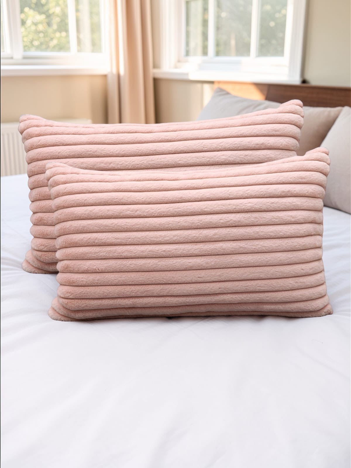 Soft Fur Line Pillow Covers