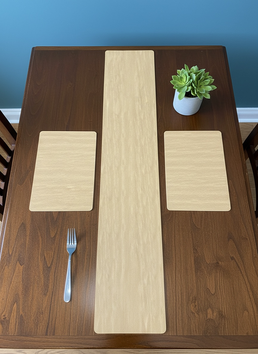 Imported Leather Rubber Dining Set ( 1 Runner & Mats )