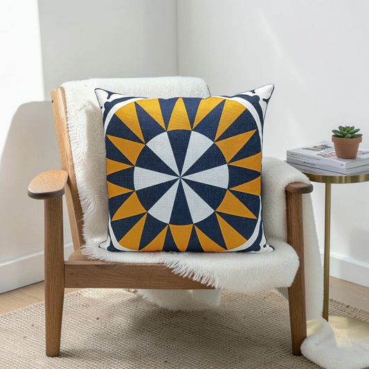 Printed Juut Black Mustard Series Cushion