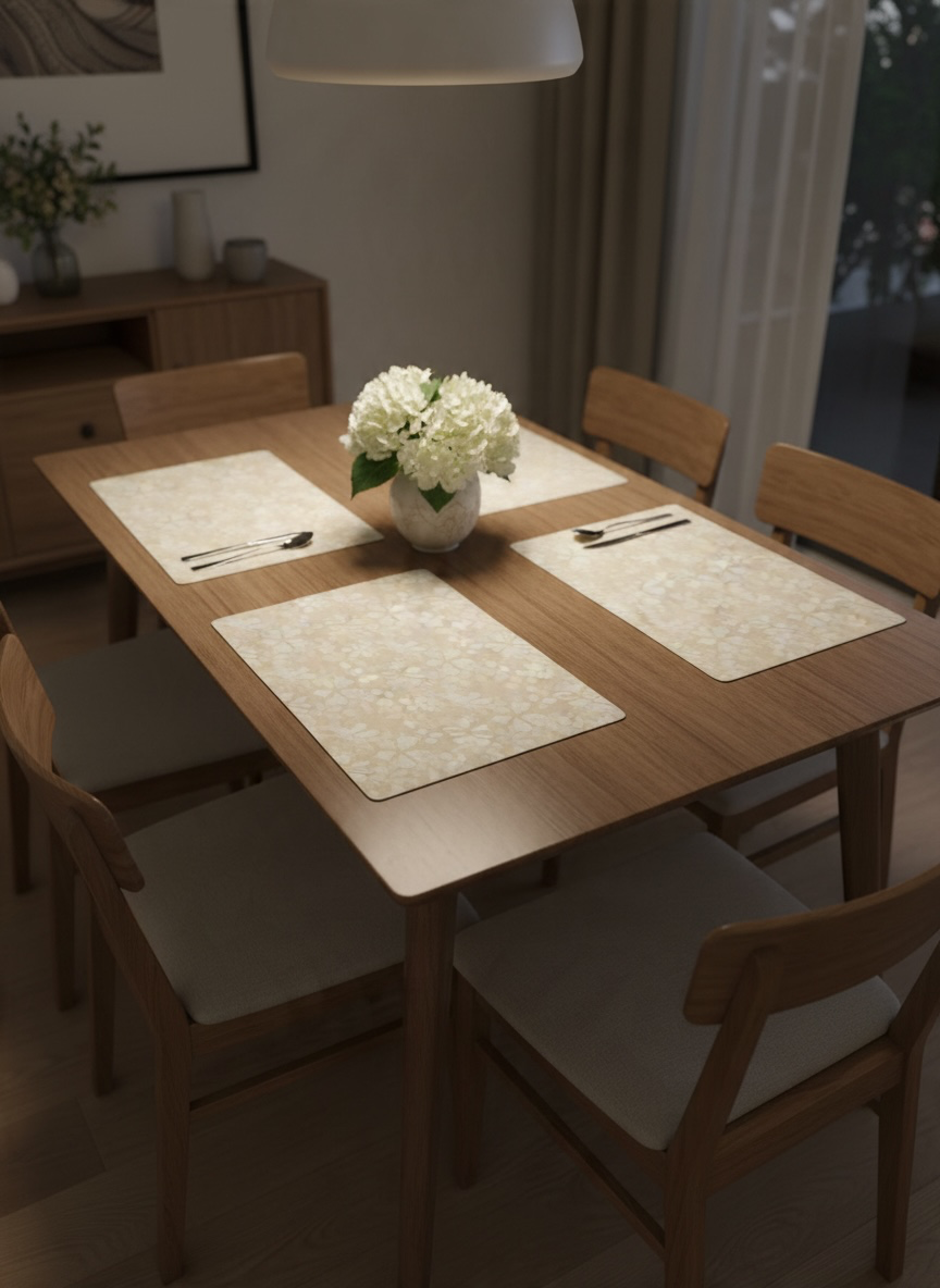 Sweet Leather Waterproof Imported Table Mat 6PC Set