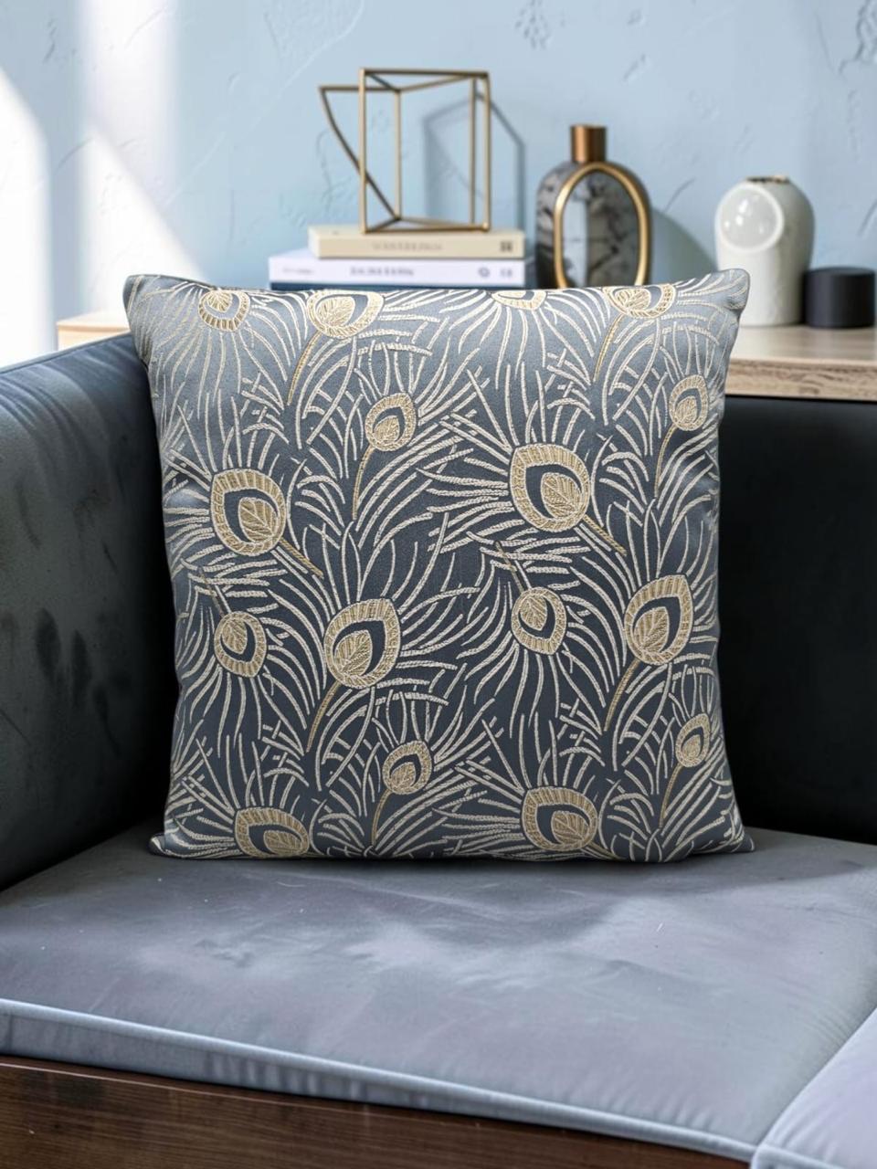 Shanghai Peacock Velvet Cushion