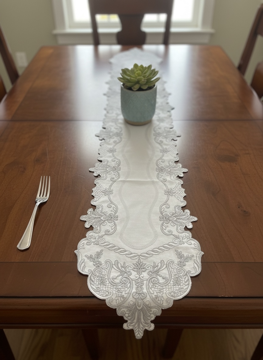 Fancy Cutwork Table Runner