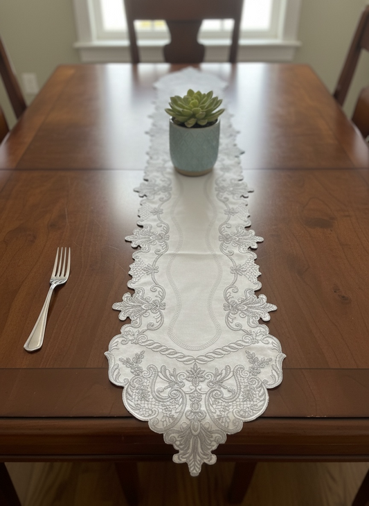 Fancy Cutwork Table Runner