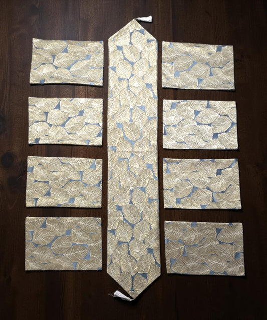 Heavy Jacquard Dining Mat 9pc Set ( 1 Runner & 8 Mats )
