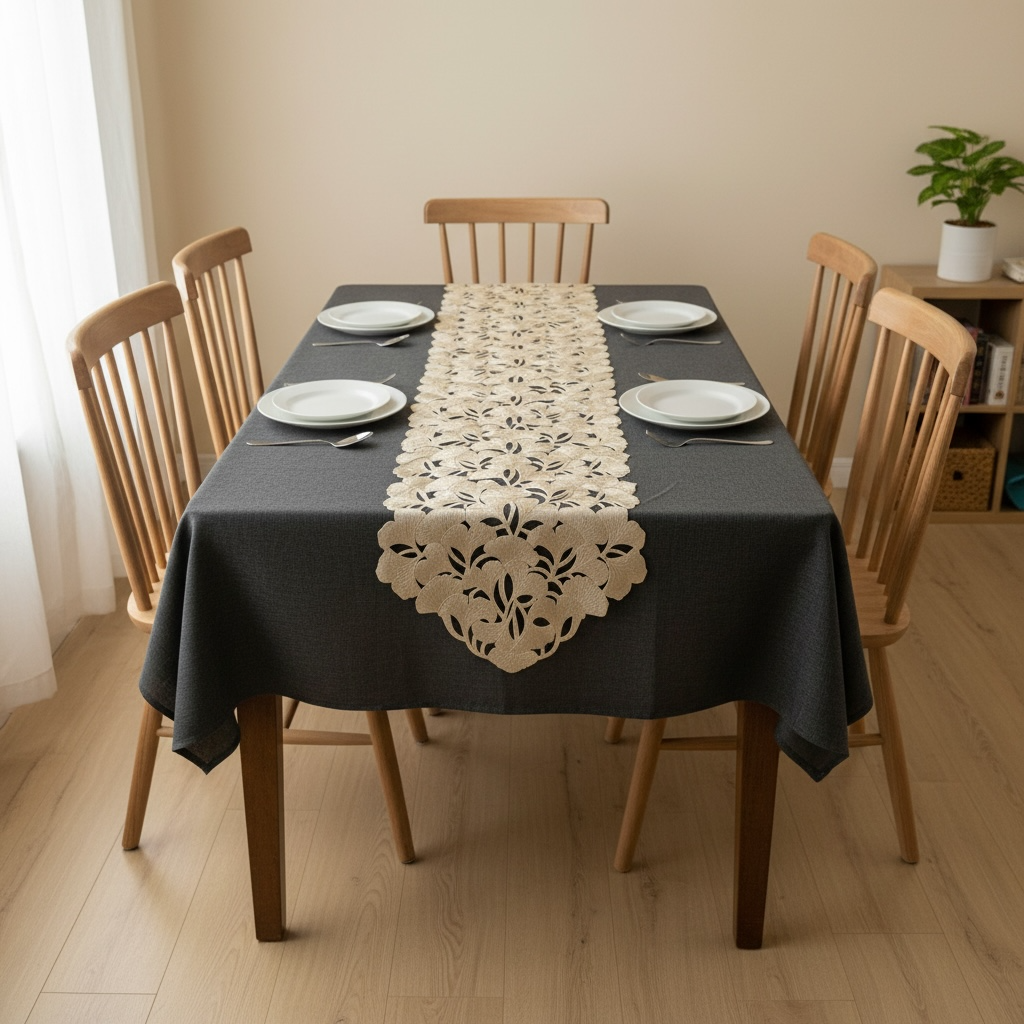 Golden Plastic Table Runner 60 Inches