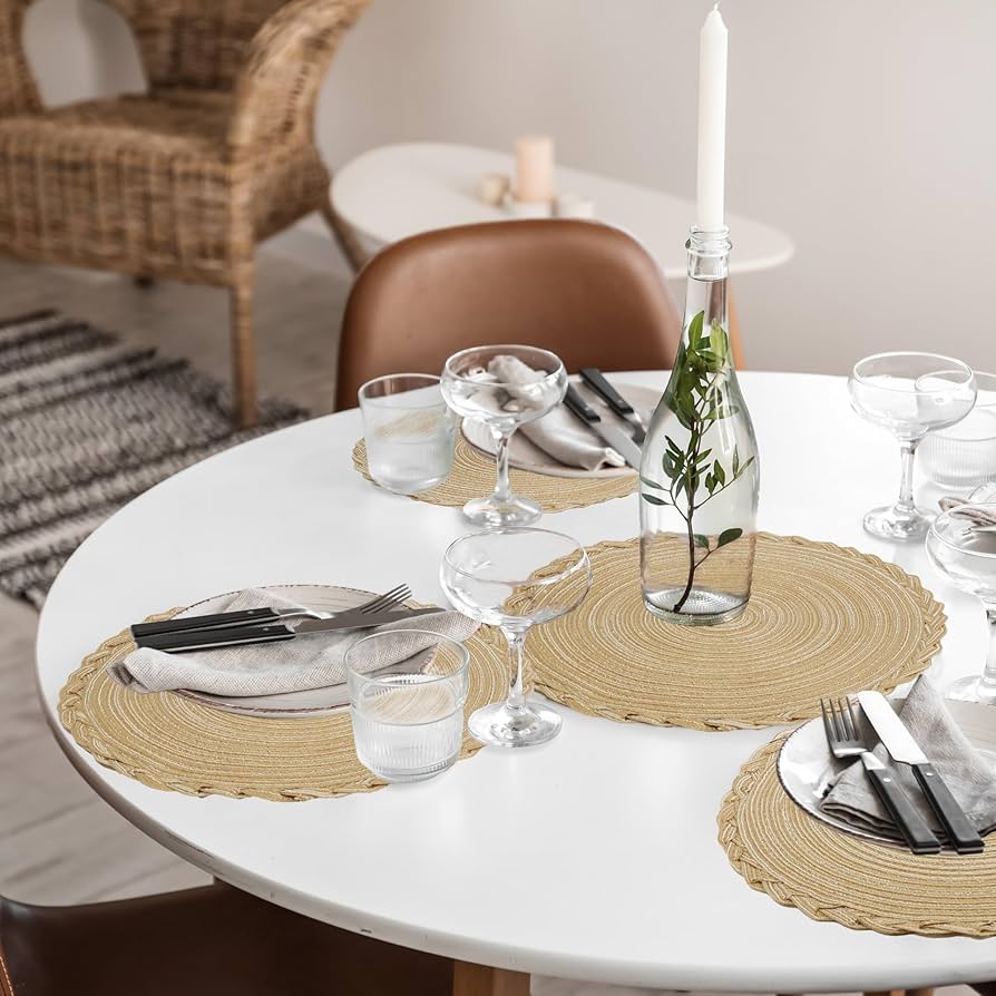 Round Line Fine Plastic Table Mats 6pc Set
