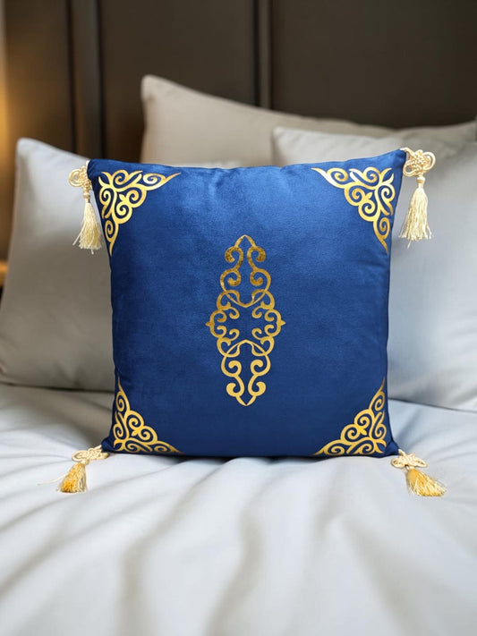 Italian Velvet Motive Corner Tussel Cushion