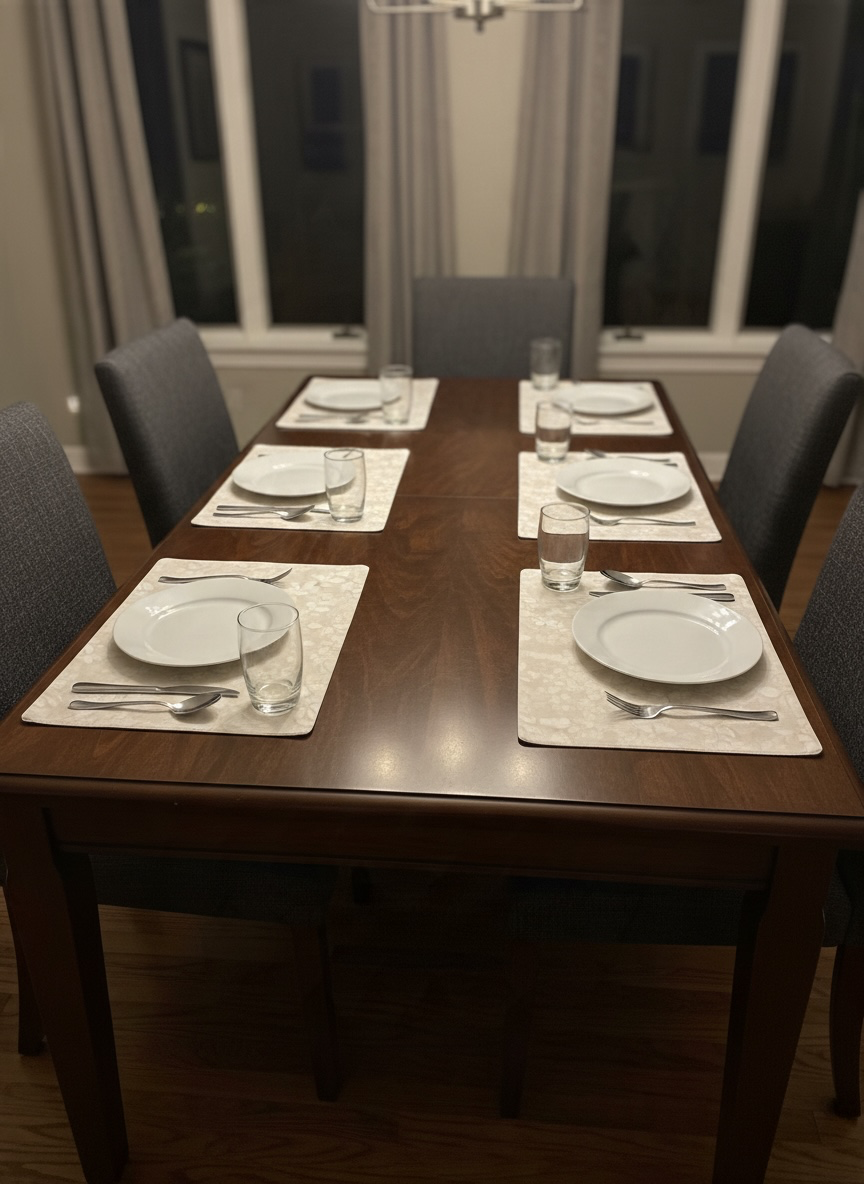 Sweet Leather Waterproof Imported Table Mat 6PC Set
