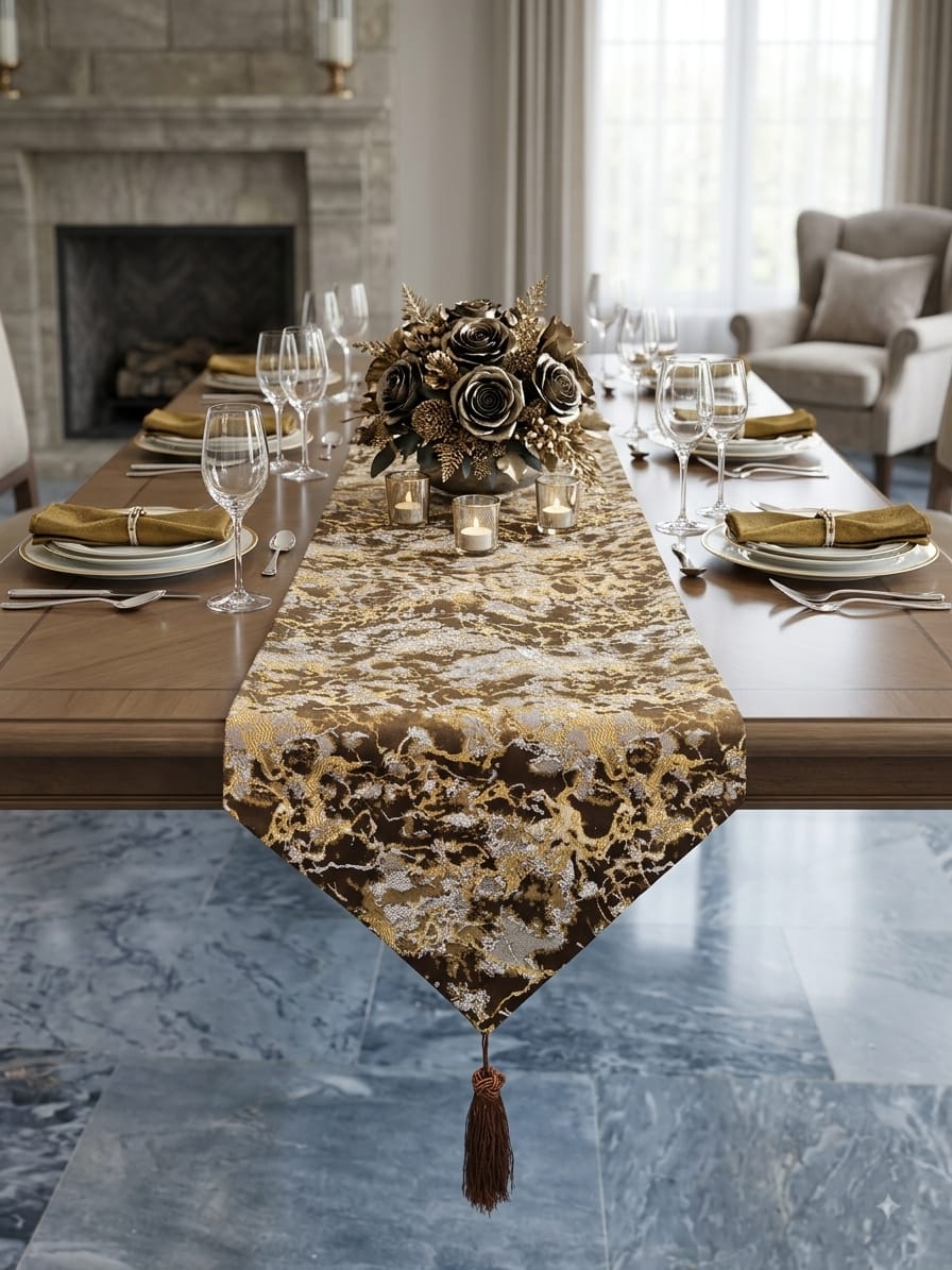 Shanghai Velvet Marble Table Runner