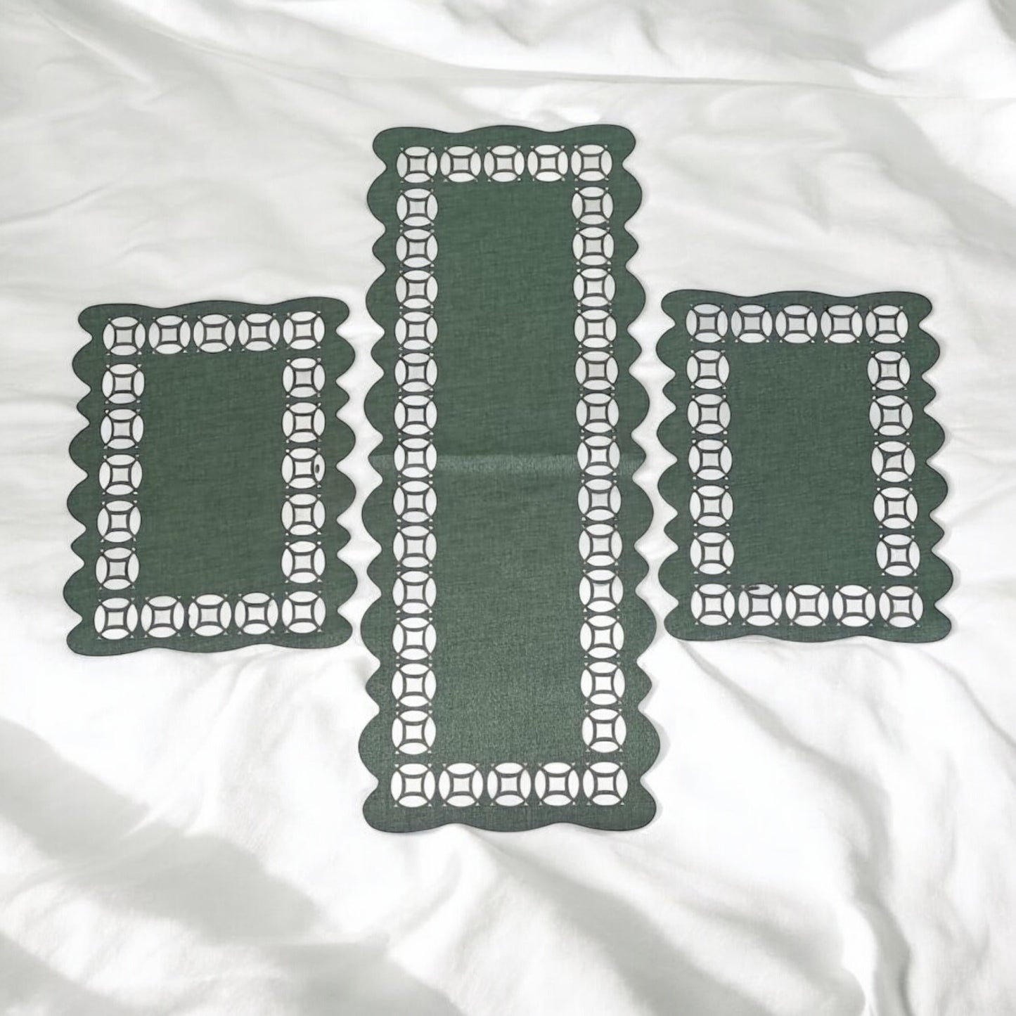 Plastic Leather Cutwork 3pc Set
