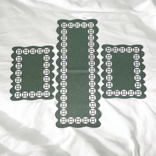 Plastic Leather Cutwork 3pc Set