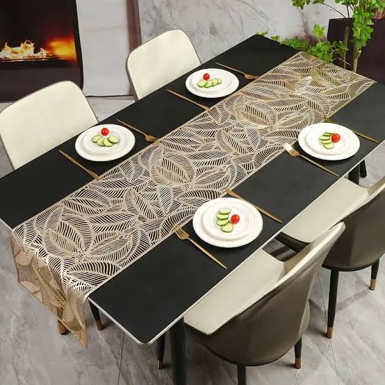 Golden Plastic Table Runner 72 Inches