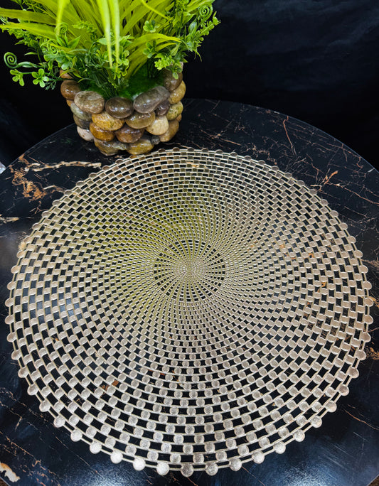 6pcs Plastic Table Mats ( Golden )