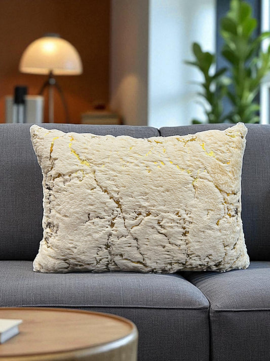 Fur Marble Rectangular Cushion