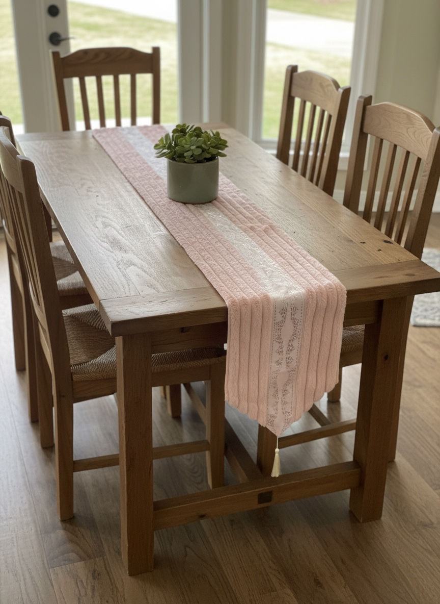 Soft Fur Line Patti Dining Table Runner