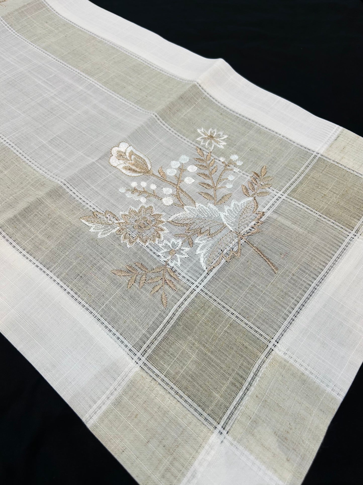 Cotton Embroidered Table Runner