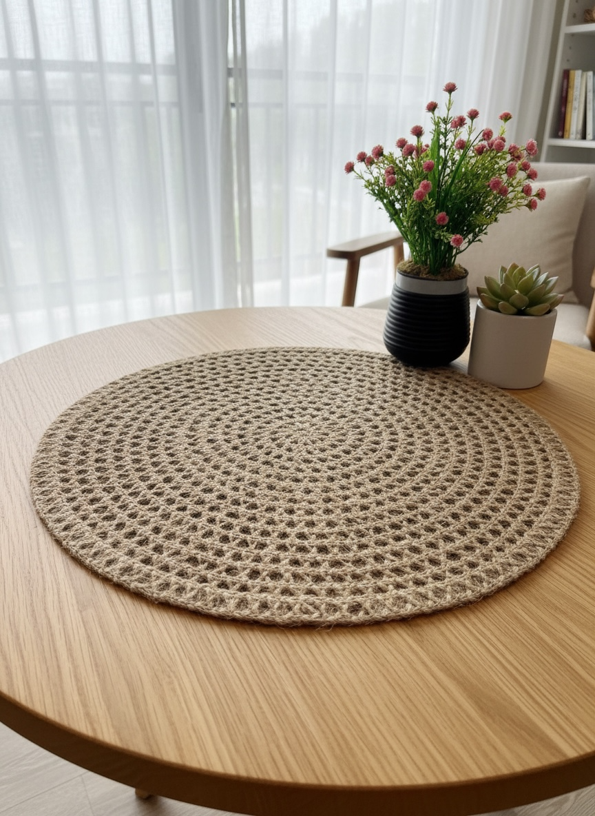 Round Multi Fine Plastic Table Mats 6pc Set