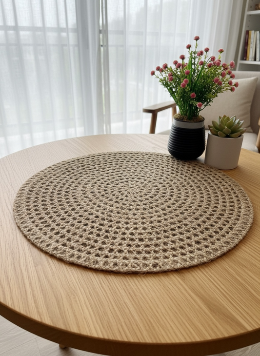 Round Multi Fine Plastic Table Mats 6pc Set