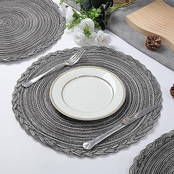 Round Line Fine Plastic Table Mats 6pc Set