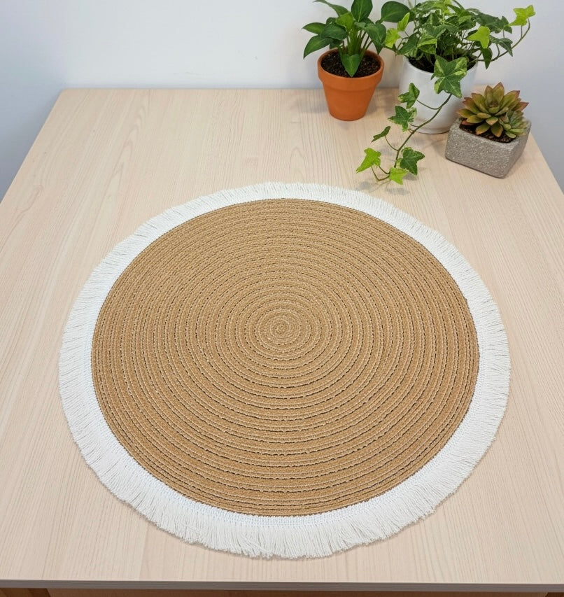 Round Tussel Fine Plastic Table Mats 6pc Set