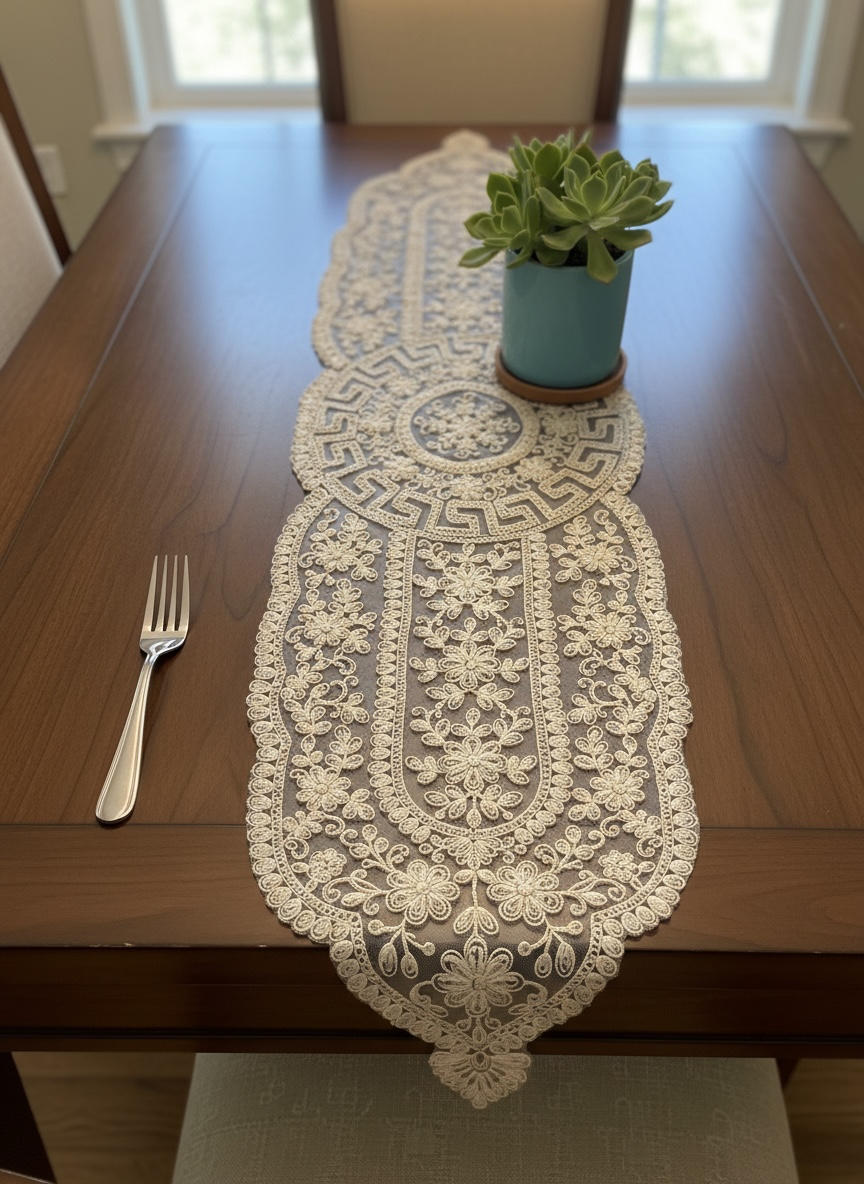 Net Fancy Table Runner (Golden)