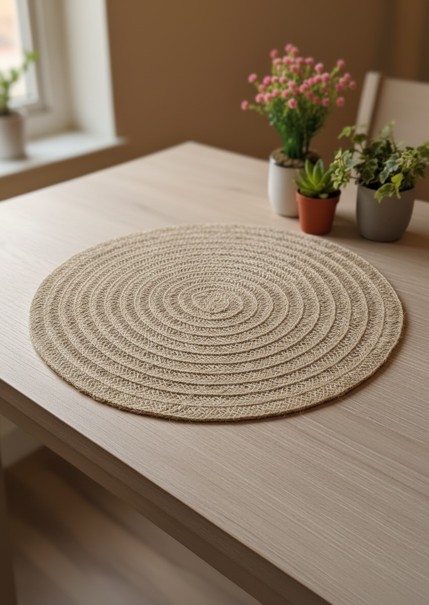 Round Multi Fine Plastic Table Mats 6pc Set