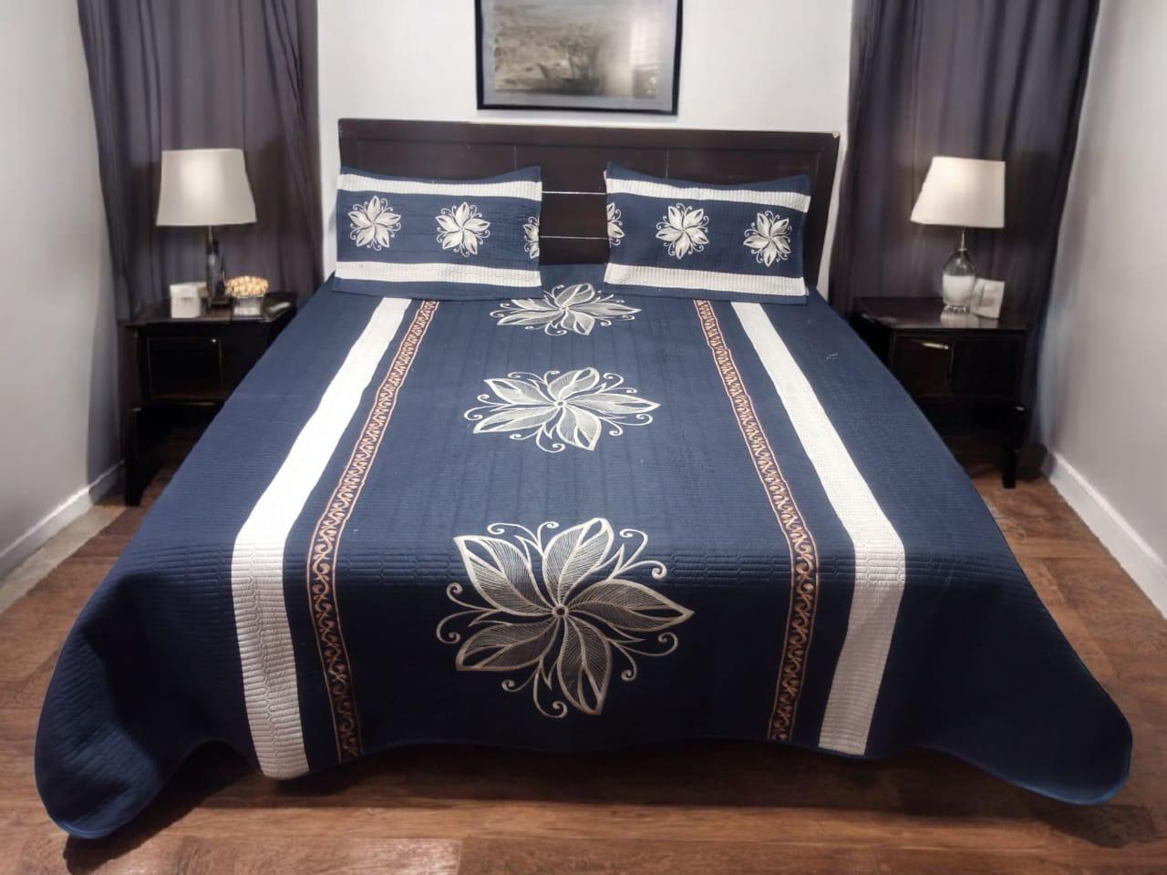 Cotton Embroidery Mid Flower 3pc