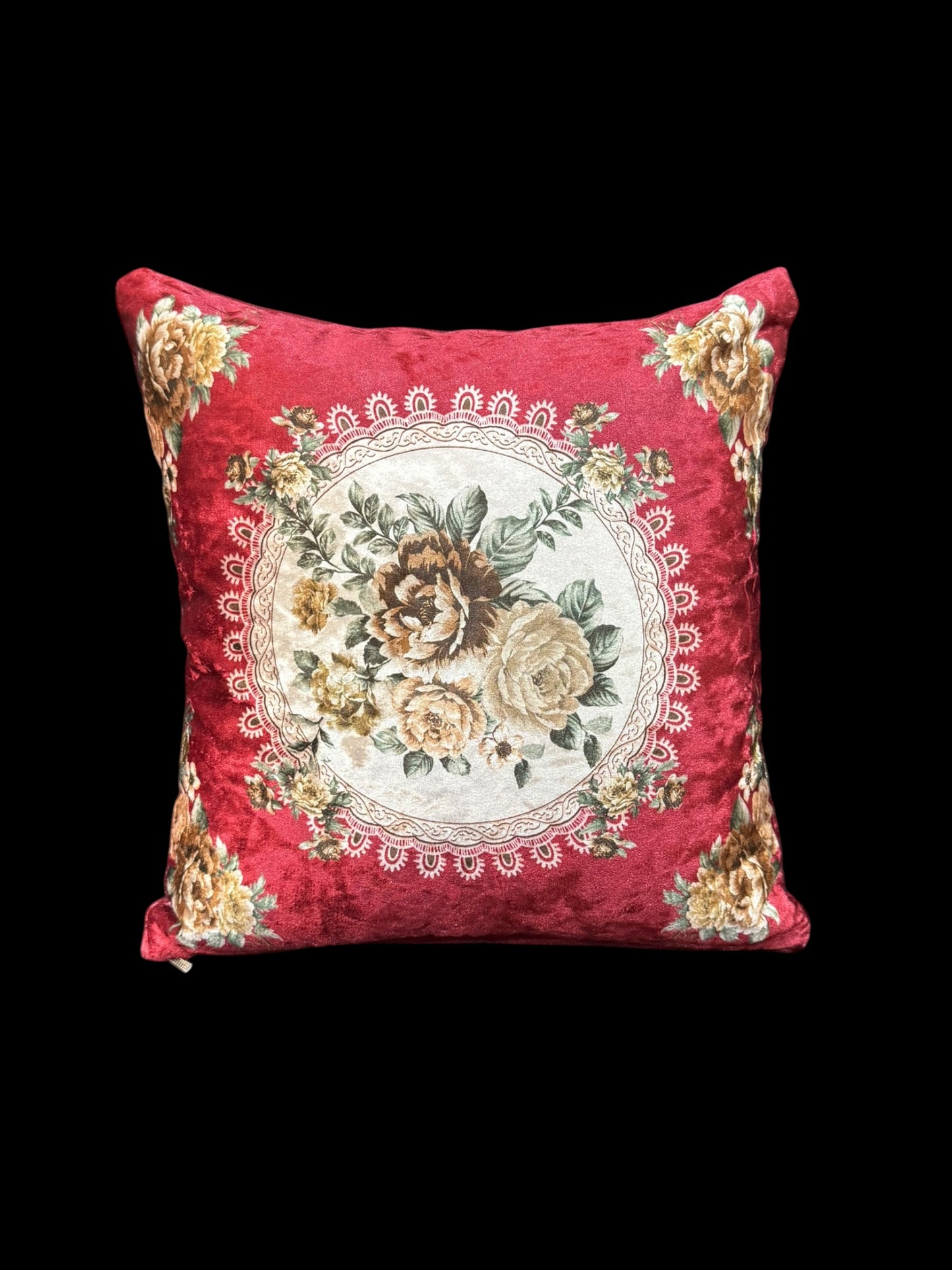 Velvet Flower Printed Cushion