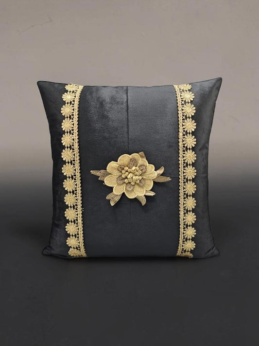 Italian Velvet Flower Lace Cushion