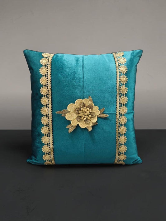 Italian Velvet Flower Lace Cushion