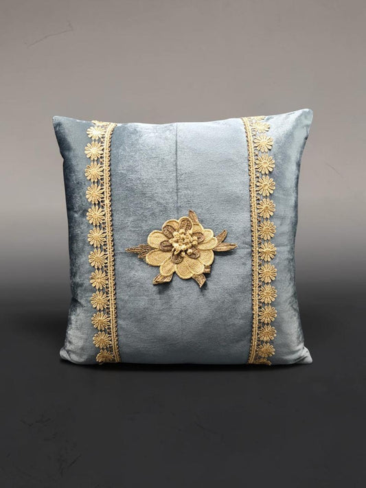 Italian Velvet Flower Lace Cushion