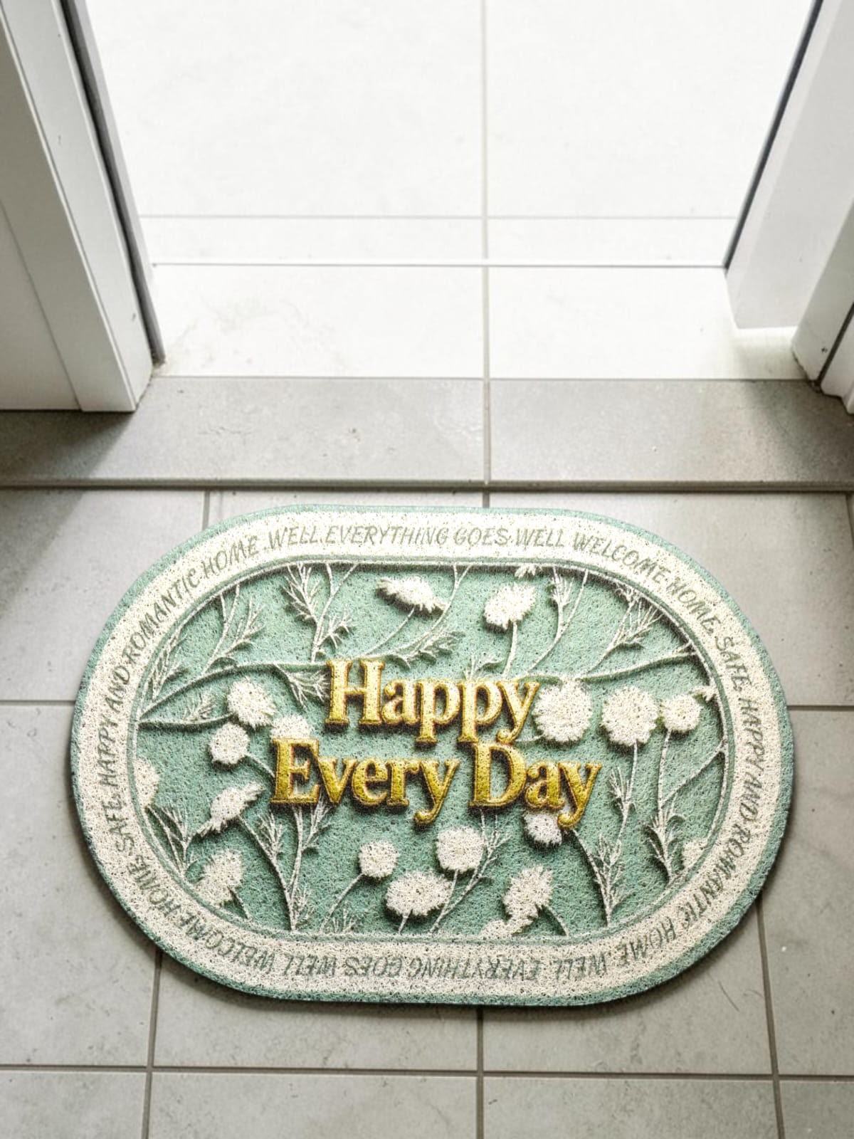 PVC Printed Writing Oval Door Mat/Floor Mat