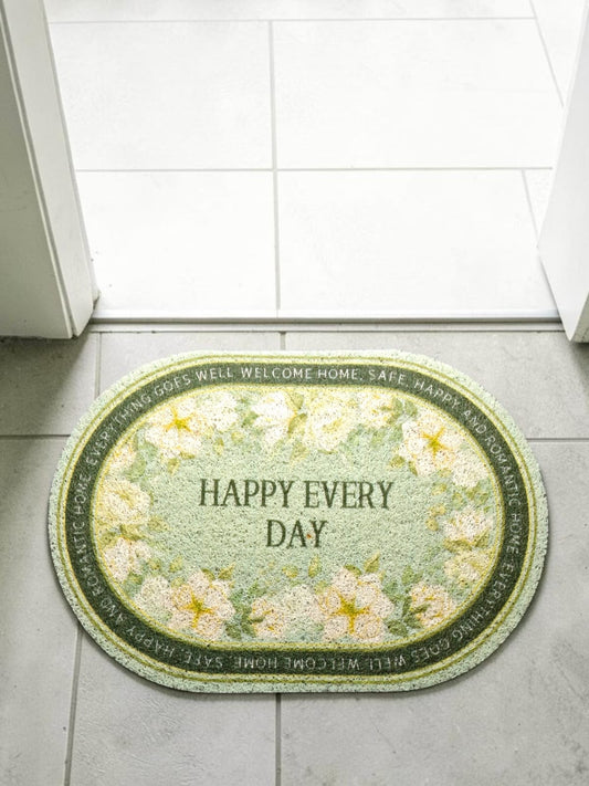 PVC Printed Writing Oval Door Mat/Floor Mat