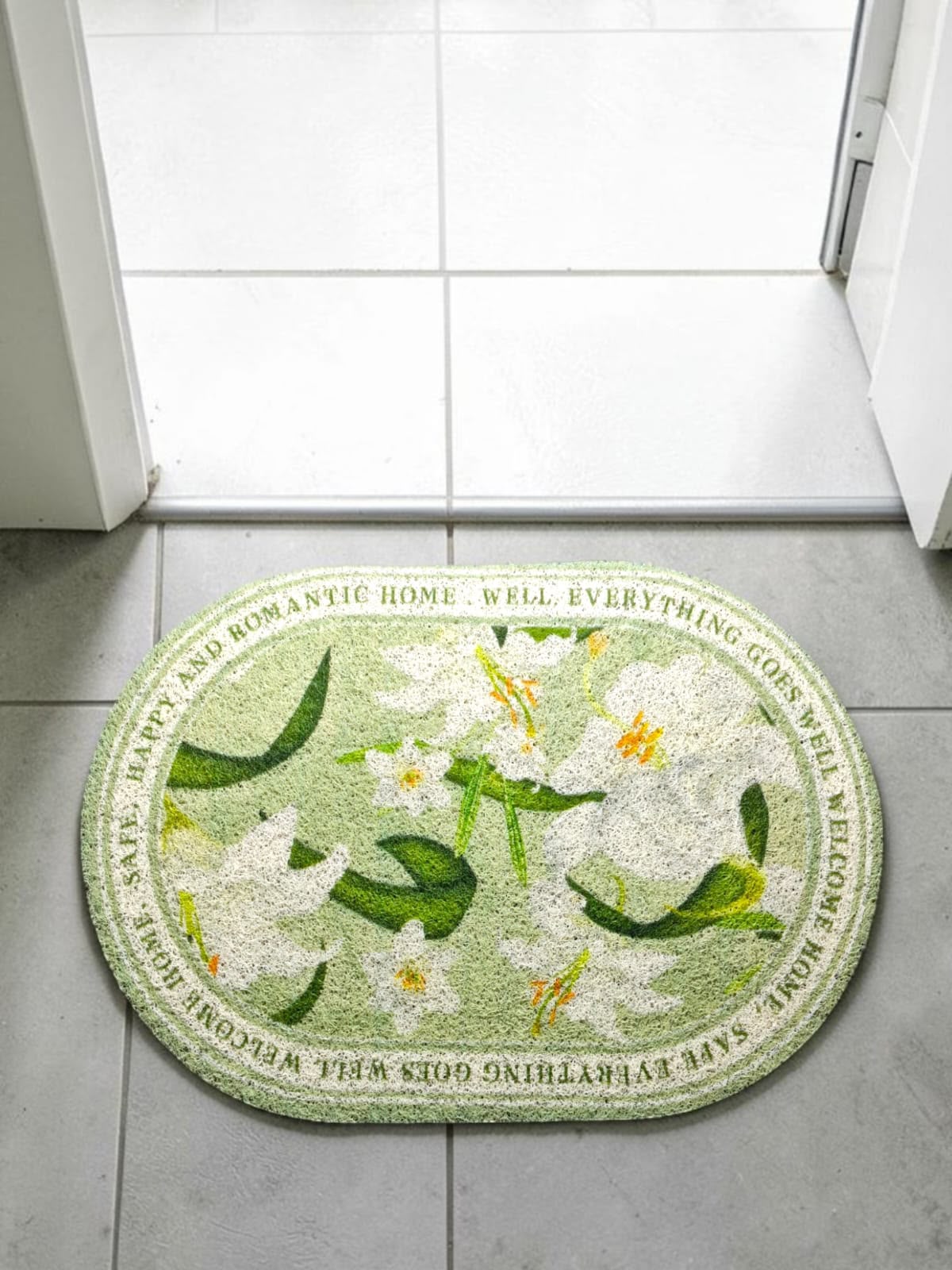 PVC Printed Writing Oval Door Mat/Floor Mat