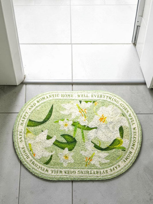 PVC Printed Writing Oval Door Mat/Floor Mat