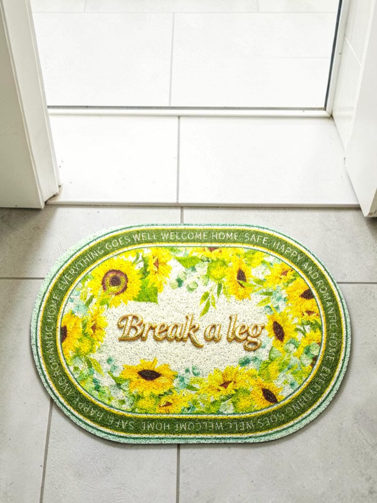 PVC Printed Writing Oval Door Mat/Floor Mat