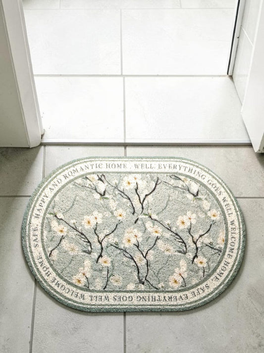 PVC Printed Writing Oval Door Mat/Floor Mat