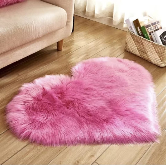 Heart Shape Long Fur Fluffy Door Mat/Floor Mat