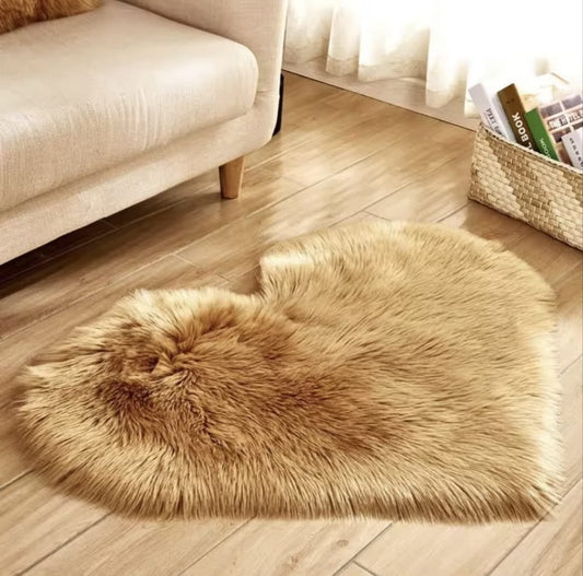 Heart Shape Long Fur Fluffy Door Mat/Floor Mat