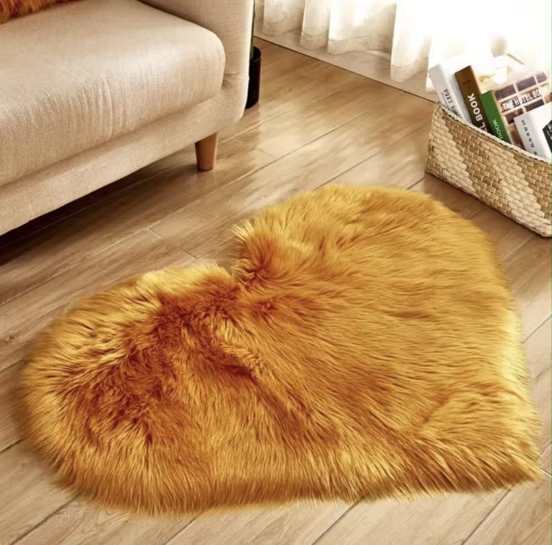 Heart Shape Long Fur Fluffy Door Mat/Floor Mat